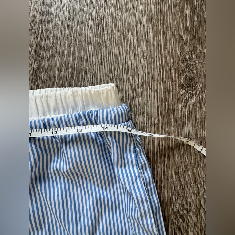Blue White Striped Lounge Pants Elastic Waist Drawstring Pajama Sleepwear NWOT - Picture 5 of 7